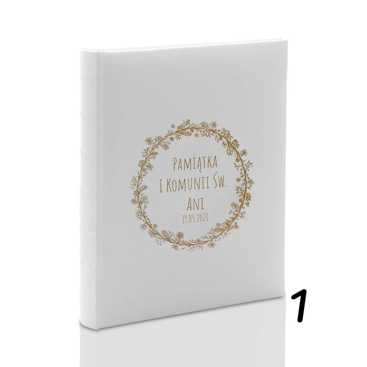 Album komunijny wklejany 60 kremowych stron, personalizowany, 4 wzory