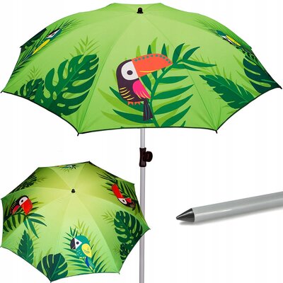JUMI Parasol przeciwsłoneczny 200 cm PAPUGA zielony okrągły