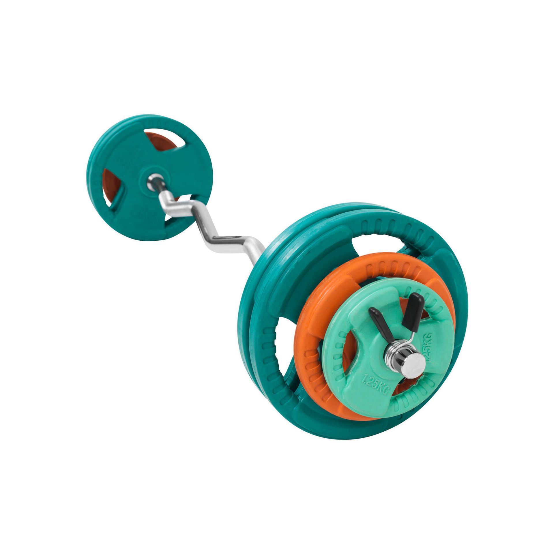 Gorilla Sports Zestaw gryf obciążenia gumowane z uchwytem 35 kg (100761-00009-0036)