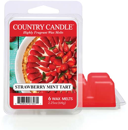 Country Candle Wax Melts Strawberry Mint Tart - woski zapachowe 64 g