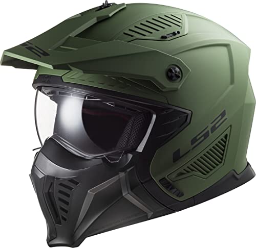 LS2, crossoverowy kask motocyklowy DRIFTER solid mat military green 2206, XS