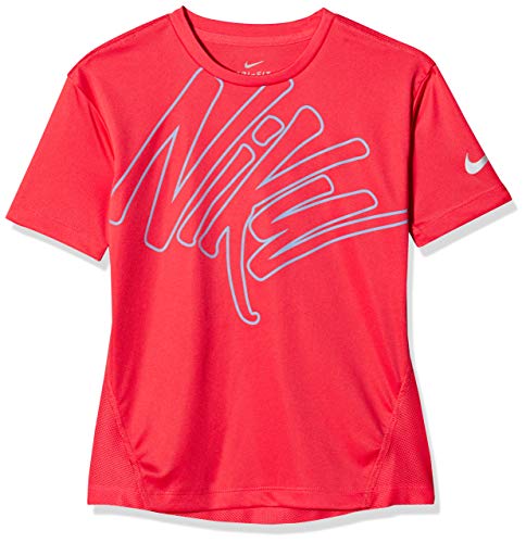 Nike G NK DRY TOP RUN Short Sleeve GX T-Shirt, Ember Glow/Aluminum, L