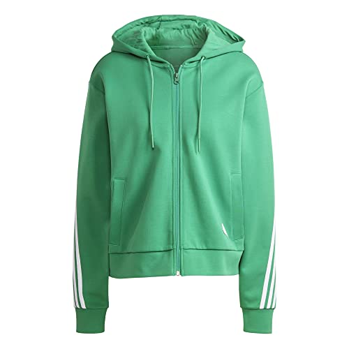 adidas Damska bluza z kapturem Track Top W Fi 3S Fz, Semi Court Green, IB8515, 2XS