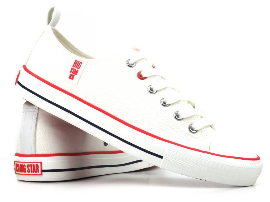 Trampki męskie klasyczne - BIG STAR JJ174062, białe - Big Star