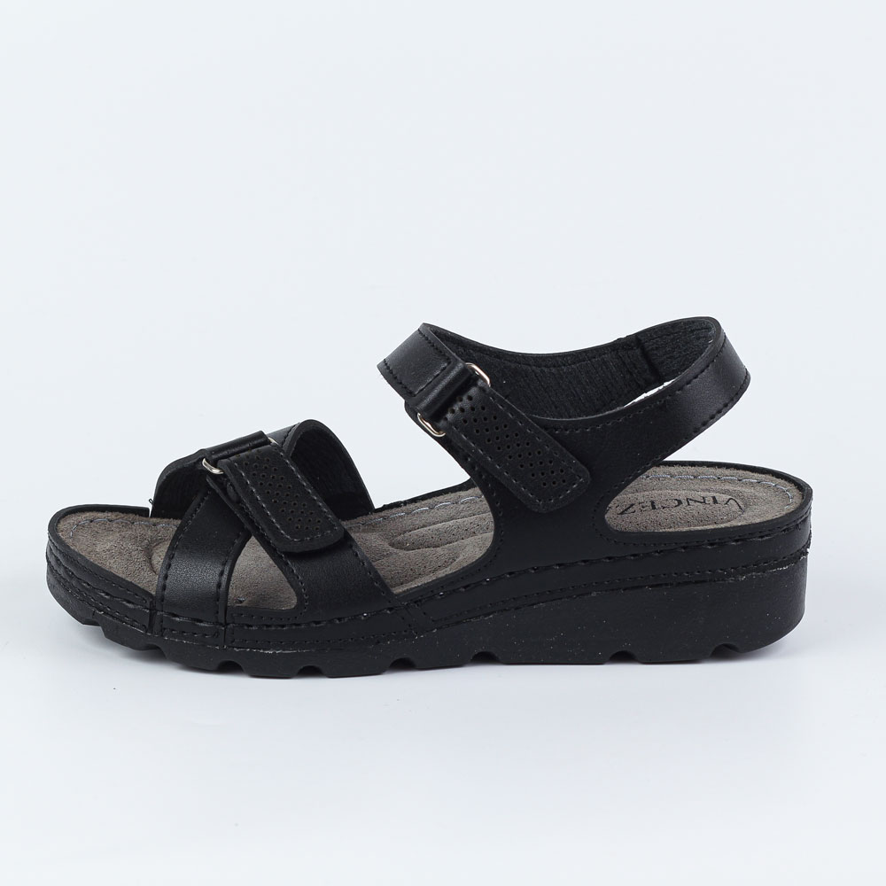 Czarne sandały damskie komfortowe VINCEZA 46007 - Vinceza