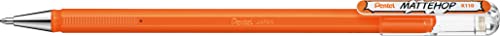 Pentel K110-VFX Mattehop żelowy długopis atramentowy z wysoko kryjącym atramentem, o matowym wykończeniu, model z nasadką, 1 sztuka, pomarańczowy