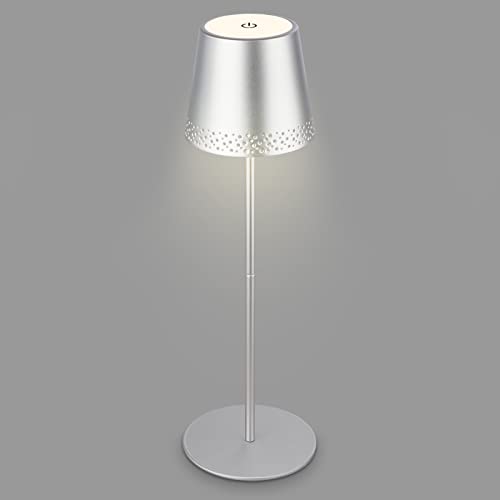 Briloner Stołowa LED Kiki akumulator, 3 000 K, chrom matowy