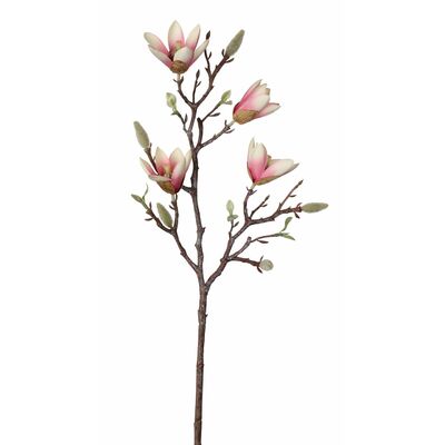 Sztuczny kwiat magnolia jasny róż 59 cm jasnoróżowa