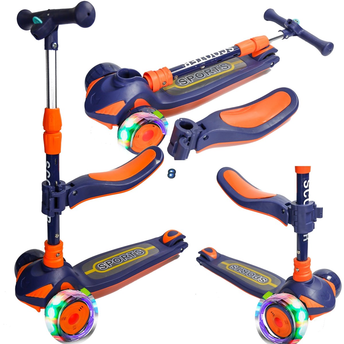 Hulajnoga trójkołowa składana balansowa świecąca LED