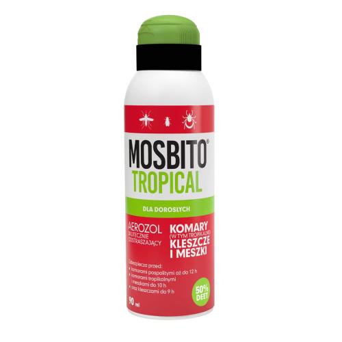 MOSBITO TROPICAL Aerozol na komary, kleszcze i meszki, 90ml - !!! WYSYŁKA W 24H !!!