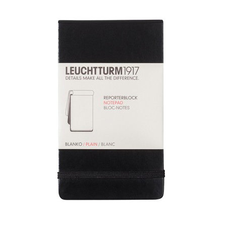 Leuchtturm, Notes reporterski, 188 stron, gładki, czarny