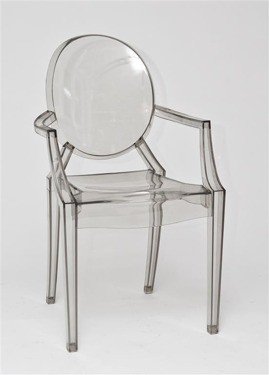 D2.Design Royal Krzesło inspirowane Louis Ghost 54x57 cm szare/przezroczyste 5438 Kraków
