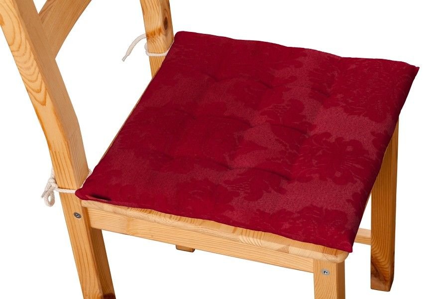 Dekoria Siedzisko Karol na krzesło bordowy 40 × 40 × 3,5 cm Damasco 200-613-13