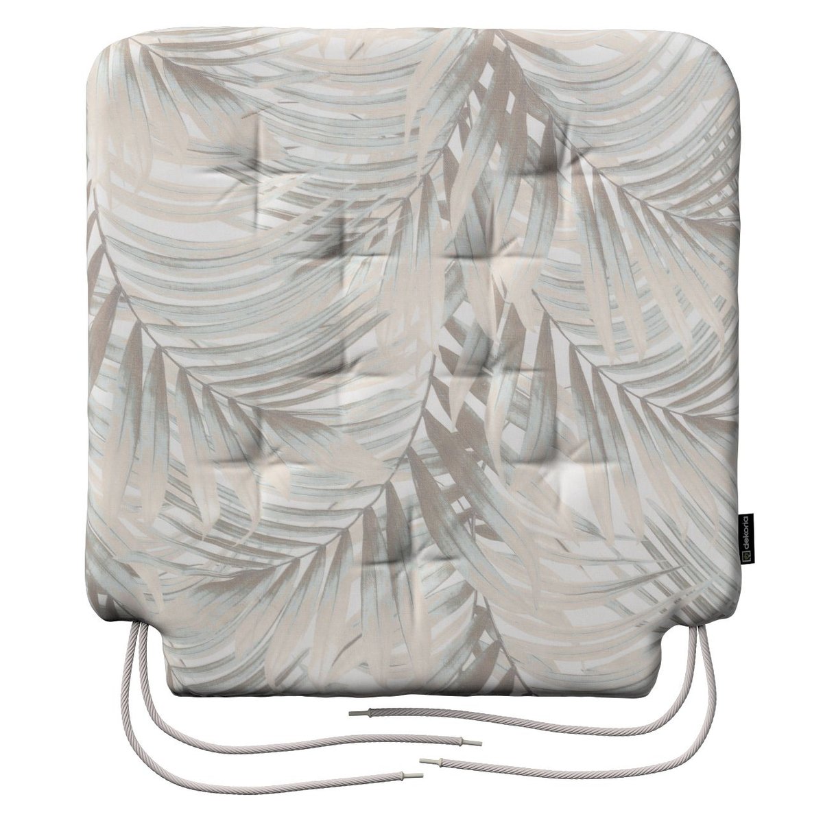 Dekoria Siedzisko Olek na krzesło beżowo kremowe liście palmy na białym tle w 42 × 41 × 3,5 cm Gardenia 225-142-14