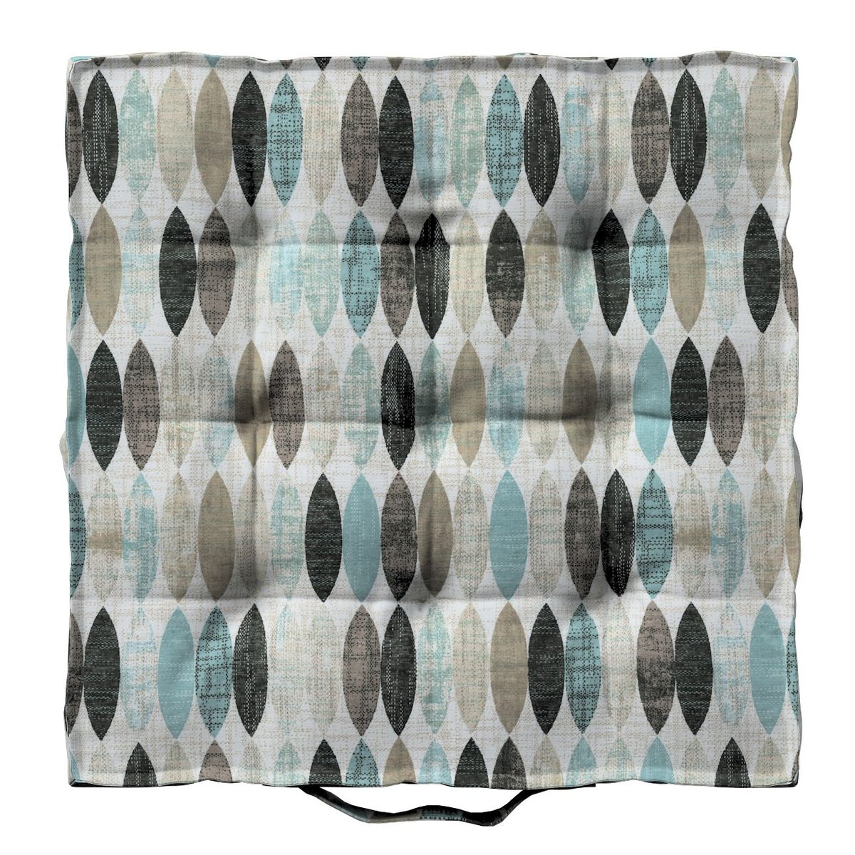 Dekoria Siedzisko Kuba na krzesło wzory w odcieniach błekitu beżu i czarnego na jasnym tle 50 × 50 × 10 cm Modern 211-141-91