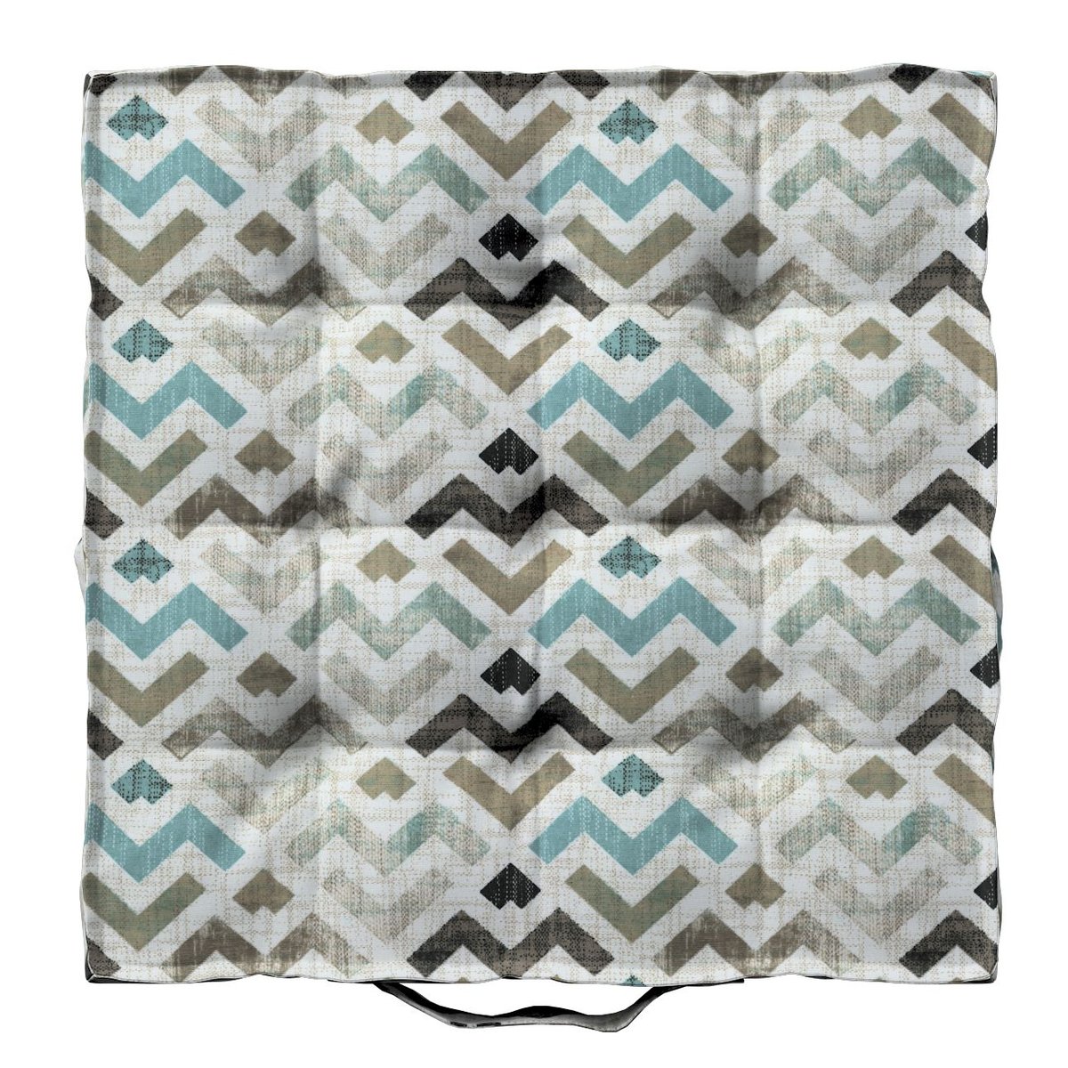 Dekoria Siedzisko Kuba na krzesło wzór geometryczny w odcieniach pastelowego błękitu i beżu na jasnym tle 40 × 40 × 6 cm Modern 210-141-93