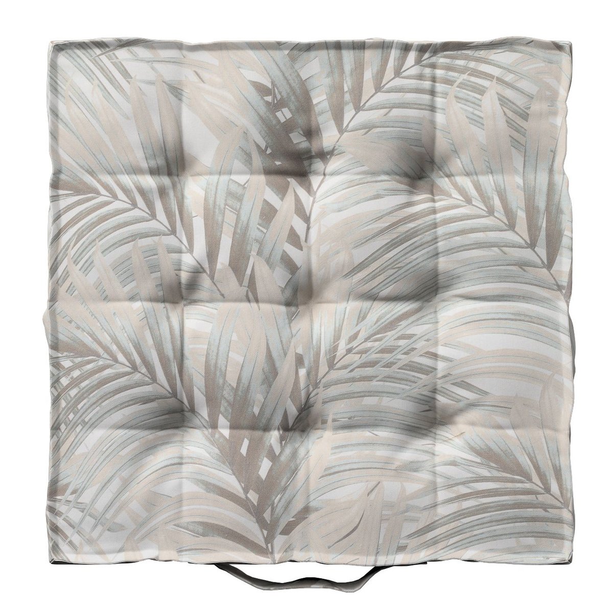 Dekoria Siedzisko Kuba na krzesło beżowo kremowe liście palmy na białym tle w 40 × 40 × 6 cm Gardenia 210-142-14