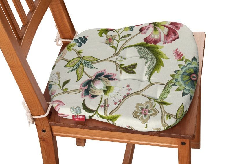 Dekoria Siedzisko Filip na krzesło kolorowe kwiaty na jasnym tle 41 × 38 × 3,5 cm Londres 215-122-00