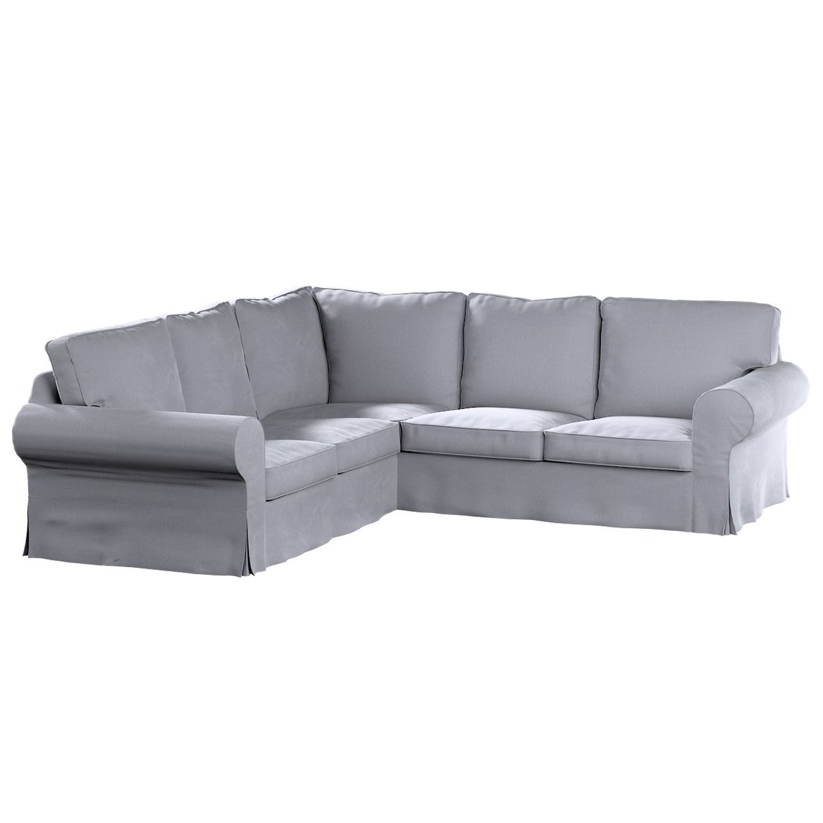 Dekoria Pokrowiec Ektorp na sofę narożną srebrzysty szary 240/136 x 82 x 73 cm Velvet 640-704-24