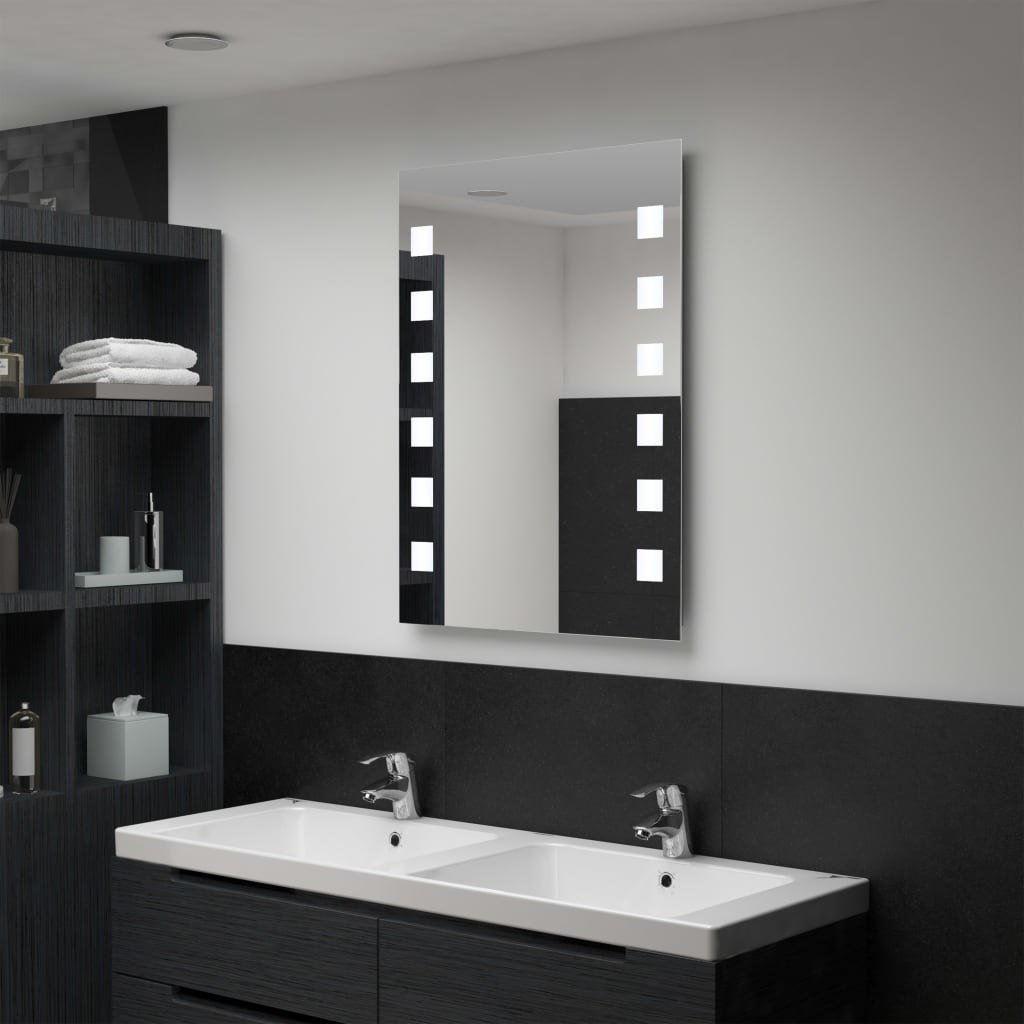 Ścienne lustro łazienkowe z LED VIDAXL, srebrne, 60x80 cm