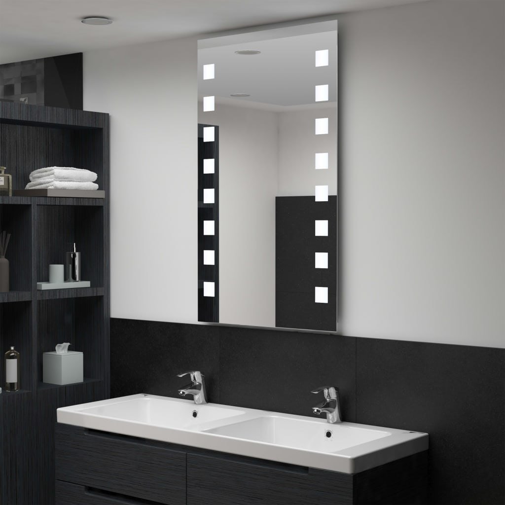 Ścienne lustro łazienkowe z LED VIDAXL, srebrne, 60x100 cm