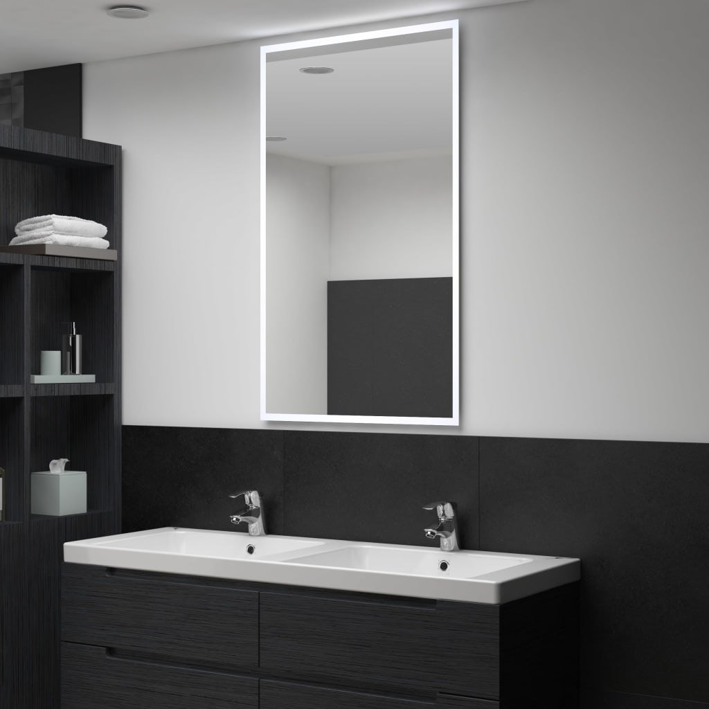 vidaXL Ścienne lustro łazienkowe z LED, 60 x 100 cm