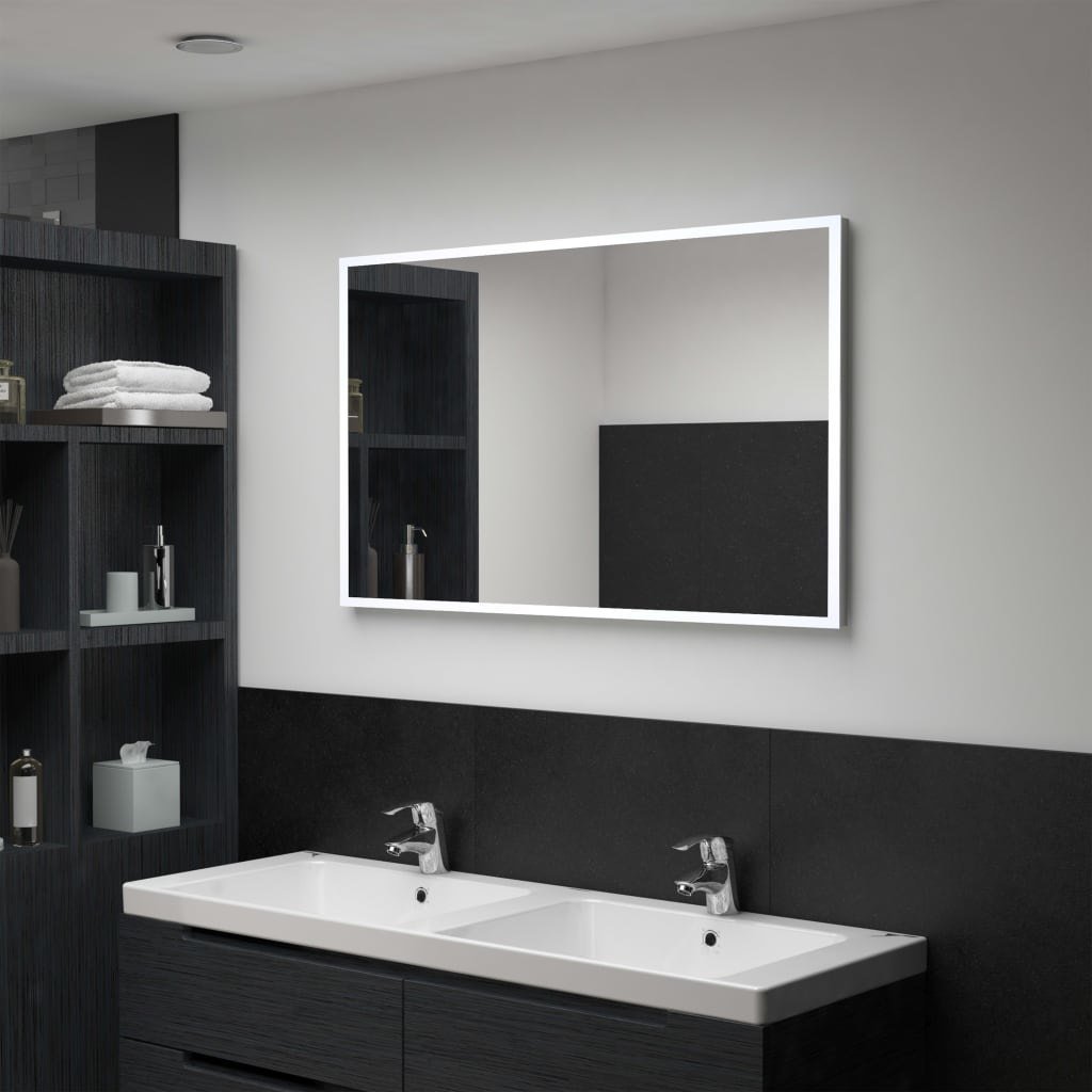 Ścienne lustro łazienkowe z LED VIDAXL, srebrne, 100x60 cm