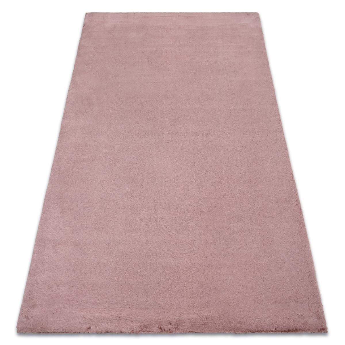 Dywan Bunny, Imitacja futra królika, różowy, 160x220 cm