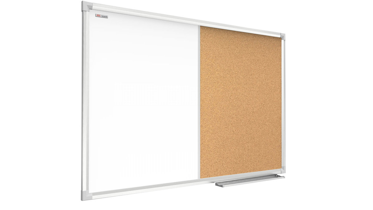 Allboards Tablica COMBI suchościeralno-magnetyczna korkowa w ramie aluminiowej 120x90 cm CO129