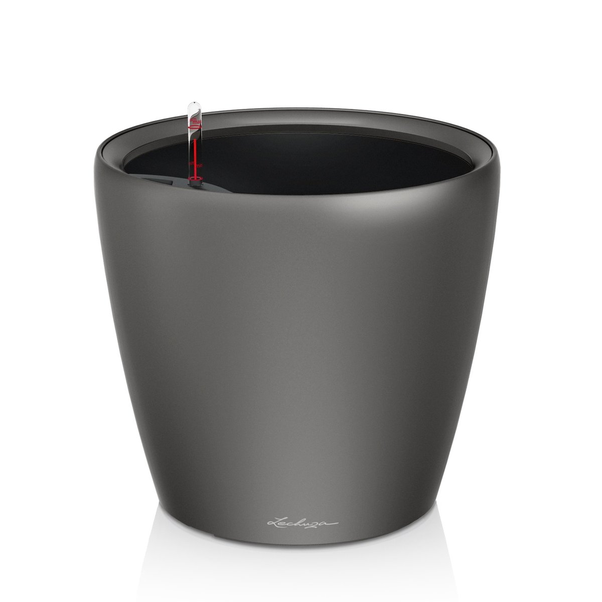 LECHUZA Doniczka stołowa CLASSICO LS 21 ALL-IN-ONE, metaliczny grafit