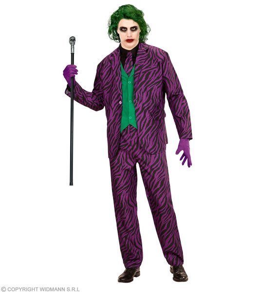 Widmann - Kostium Evil Clown, kurtka z kamizelką, spodnie, krawat, Joker, horror-clown, karnawał, impreza tematyczna, Halloween