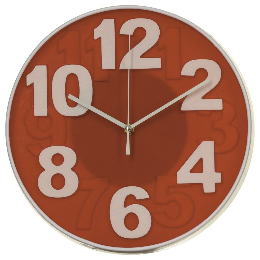 Oryginalny zegar z dużymi cyframi czerwony