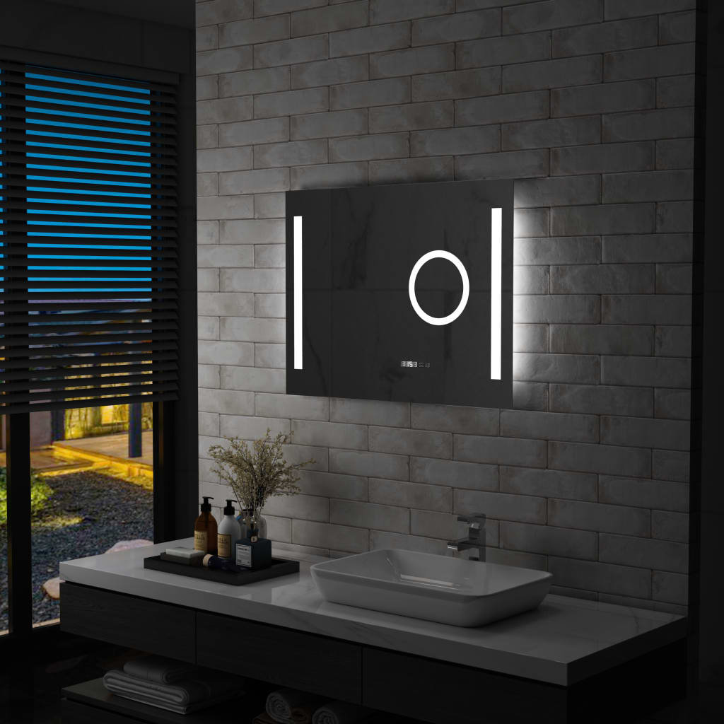 Lustro łazienkowe z LED i czujnikiem dotykowym VIDAXL, 80x60 cm