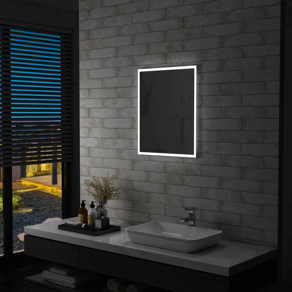Ścienne lustro łazienkowe z LED VIDAXL, 50x60 cm