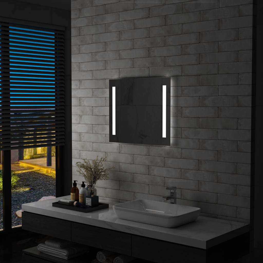 Ścienne lustro łazienkowe z LED VIDAXL, 60x50 cm