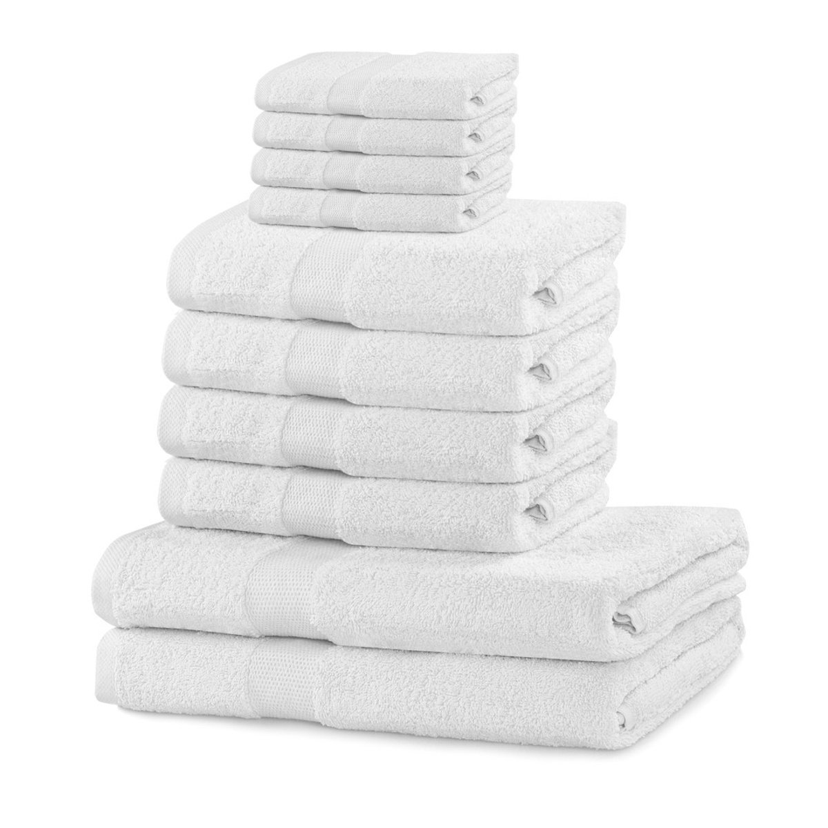 DecoKing DecoKing - Komplet Ręczników Bawełnianych Biały MARINA GŁADKIE 2*70x140+4*50x100+4*30X50