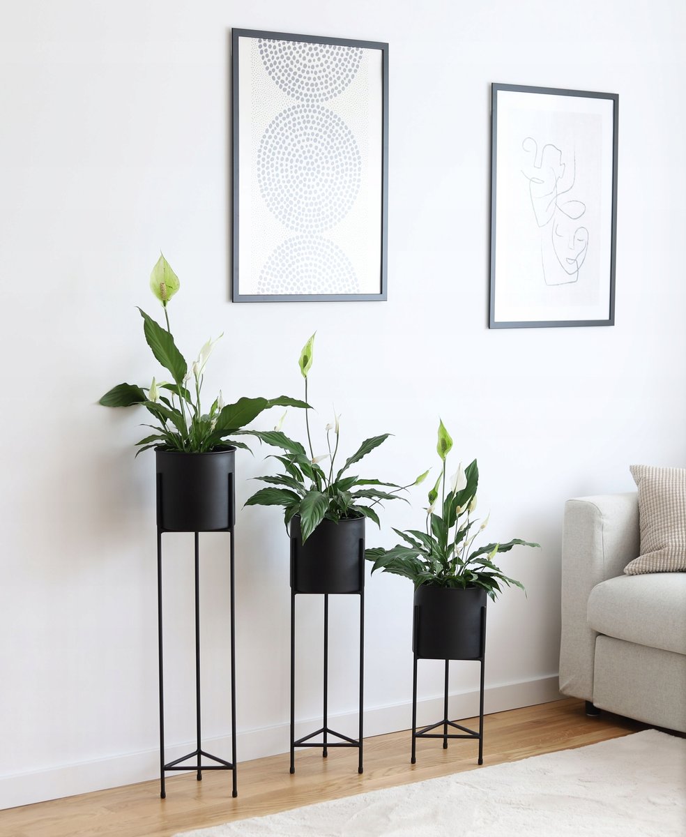 Kwietnik metalowy z donicą loft 70 cm 05-11/70