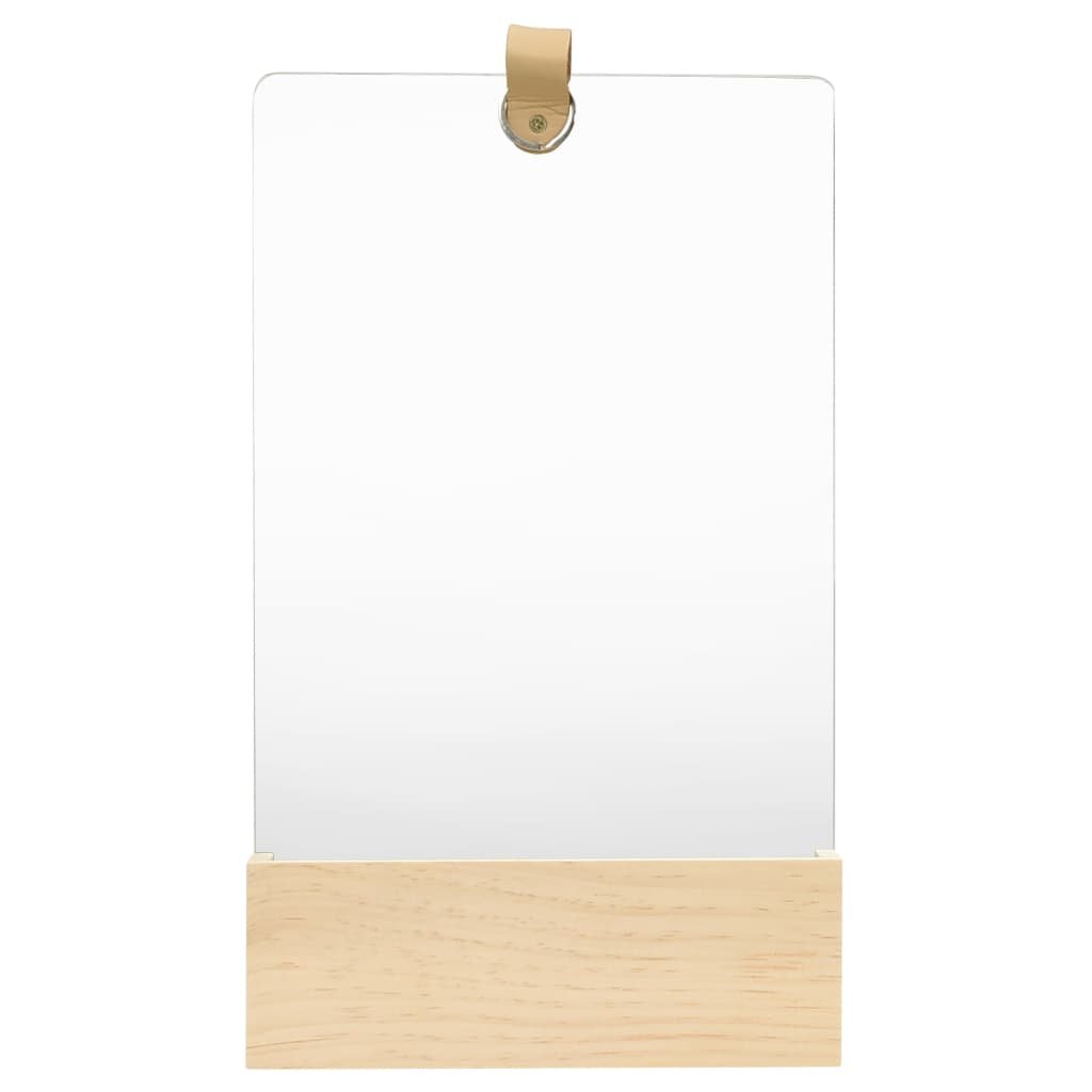 vidaXL Lustro ścienne z półką z litego drewna sosnowego, 23x39,5 cm