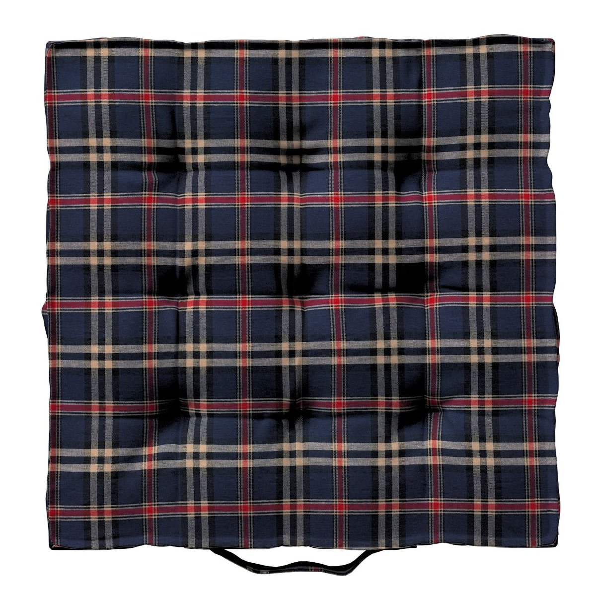 Dekoria Siedzisko Kuba na krzesło granatowo czerwona kratka 40 × 40 × 6 cm Bristol 210-142-68