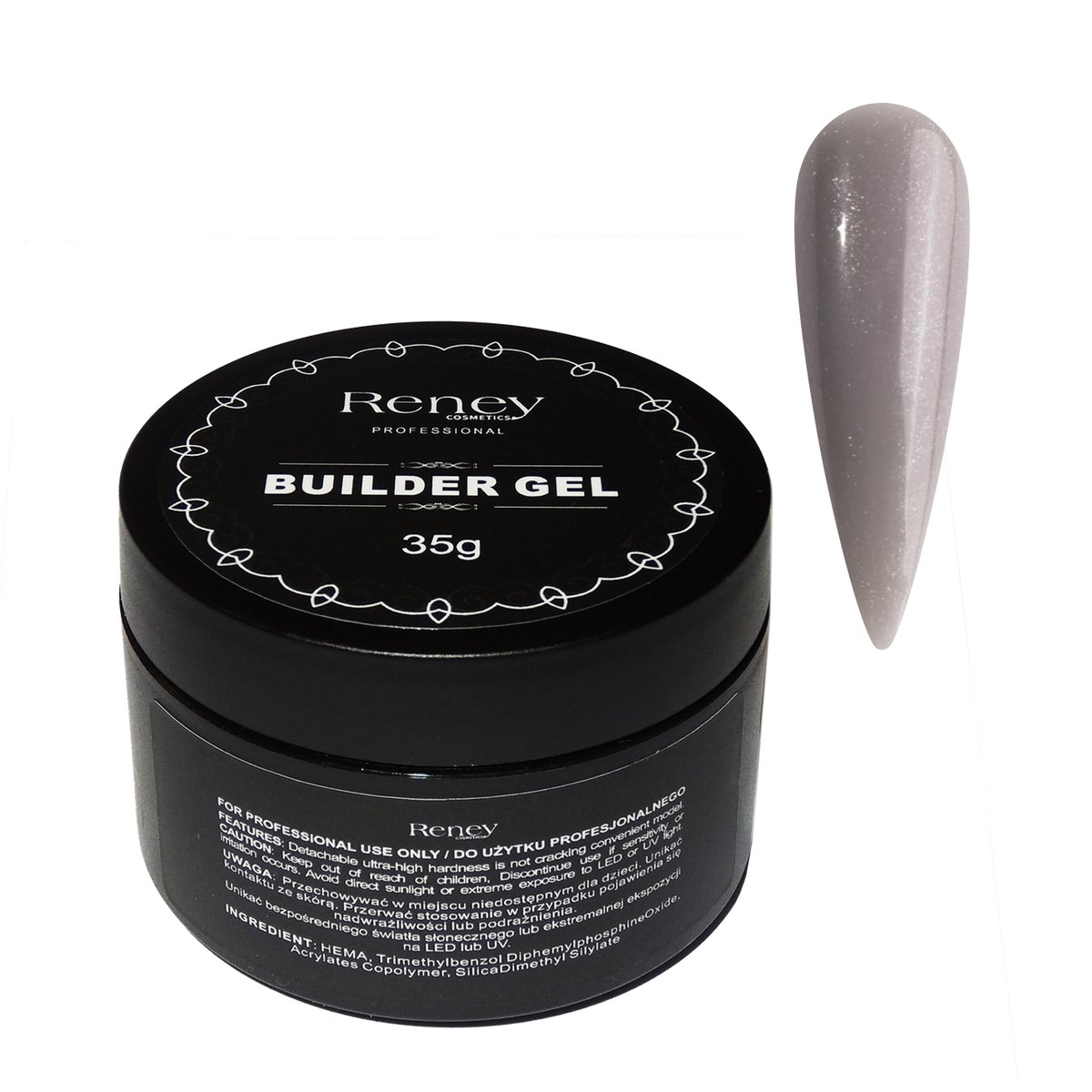Reney, Builder Gel Shimmer, Żel Budujący 4, 35 ml