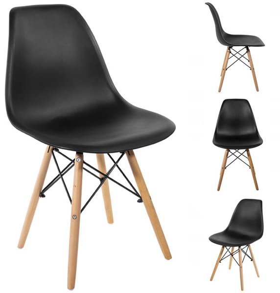 Mufart Zestaw 4 krzeseł czarnych do salonu gabinetu lub jadalni TOLV model_3315_4-OSAKA-TOLX18