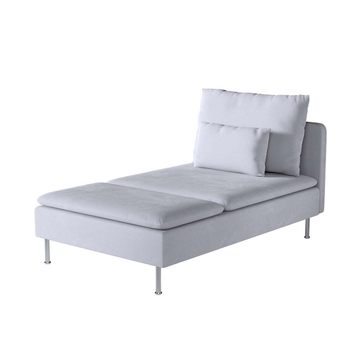 Dekoria pl pl Pokrowiec na szezlong Söderhamn srebrzysty szary 93 x 151 x 83 cm Velvet 1009-704-24