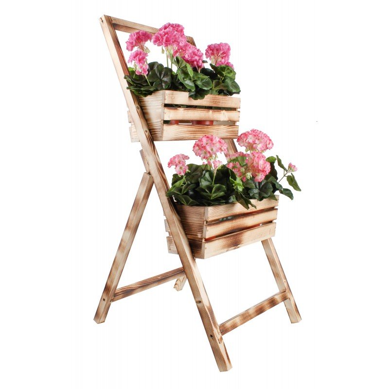 Kwietnik drewniany Stojak na 2 balkonówki OPALANY 45x52x110h cm