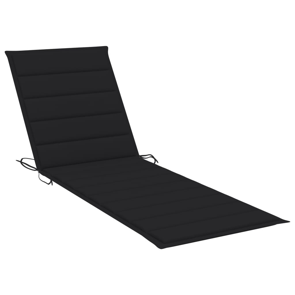 vidaXL Poduszka na leżak czarna 200x60x4 cm tkanina 314210