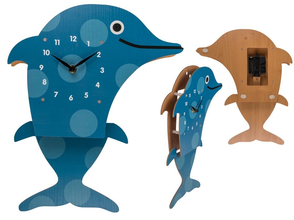 Zegar OUT OF THE BLUE delfin, 30,5x27x6 cm