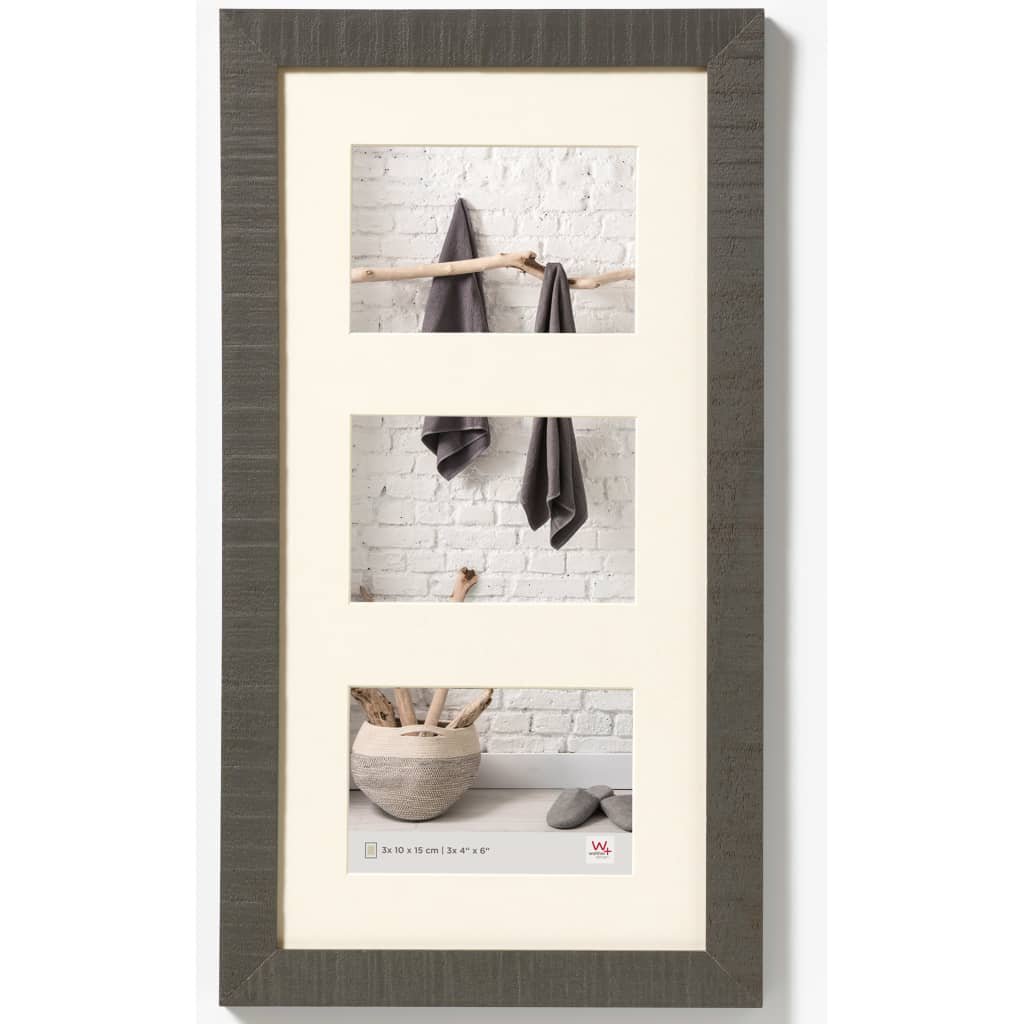 Walther Design Home drewniana rama, szary, 3x 10 x 15 cm HO315D