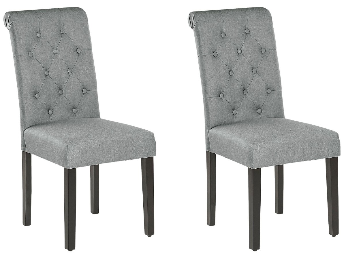 Shumee Zestaw 2 krzeseł do jadalni szary VELVA 226806
