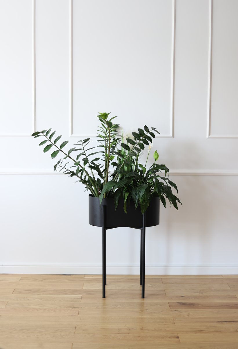 Kwietnik Metalowy PIATO 70cm Bordowy