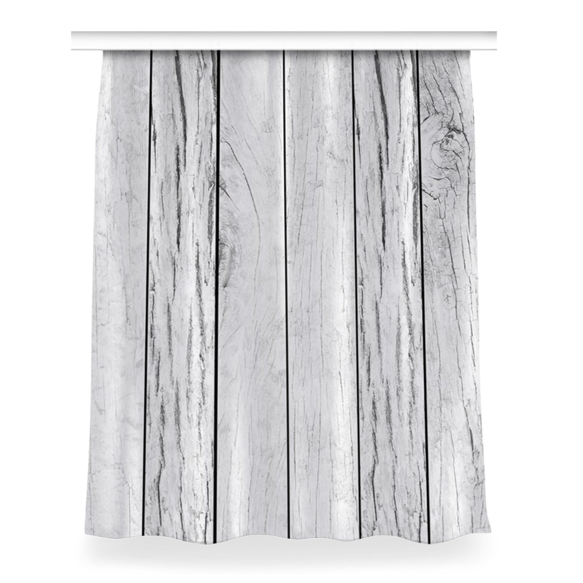 Zasłona do salonu Deski białe do sypialni 150x200, Fabricsy