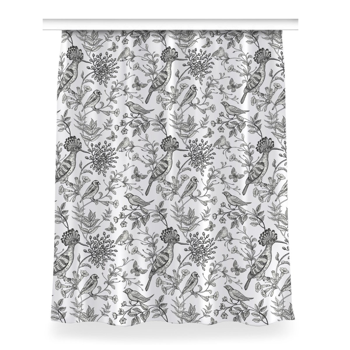 Zasłona przelotki Szkicowane ptaki dekor 150x200, Fabricsy